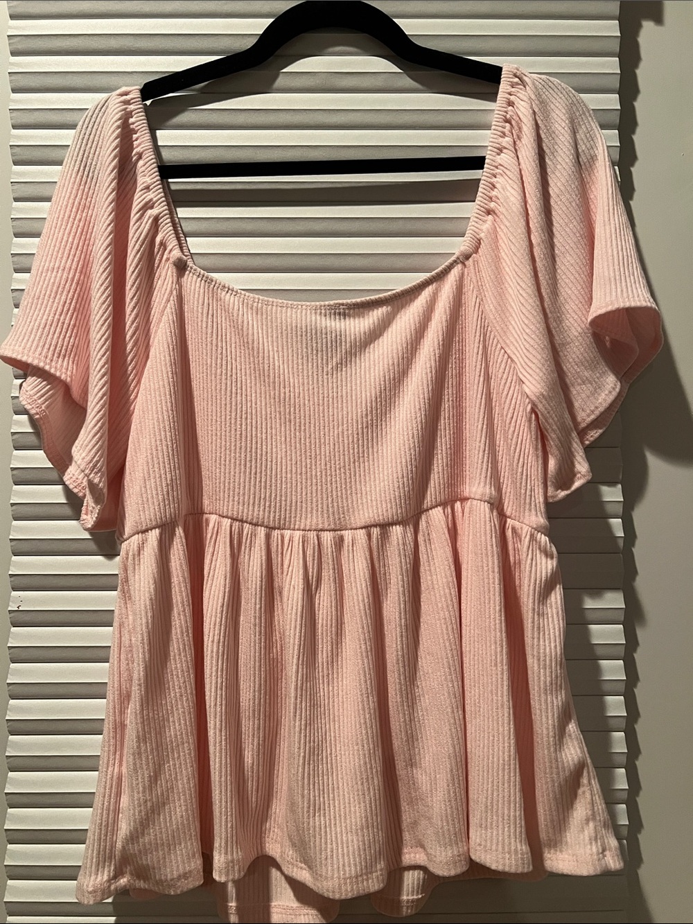 ARULA Blush Ribbed Drawstring Peplum Top - Picture 6 of 6
